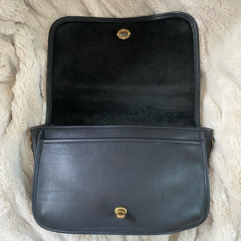Vintage Coach Black Leather Convertible Clutch No Strap - Picture 5 of 10